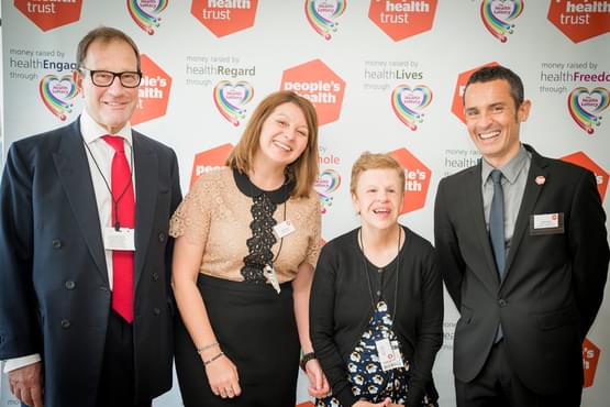 Representatives of Happy Times' Quiet Times project with Health Lottery owner, Richard Desmond, and People's Health Trust Chief Executive, John Hume.