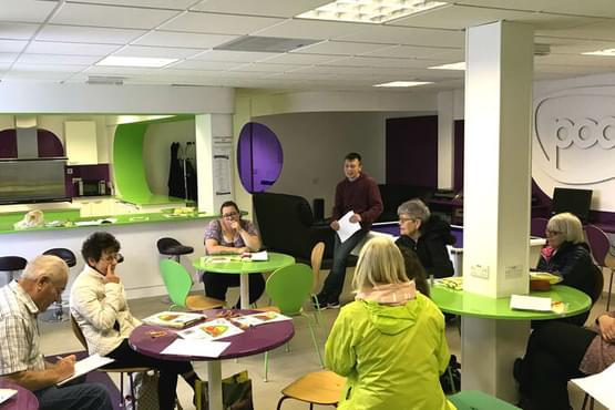 Local Conversation project members meet at the Hub in Holyhead