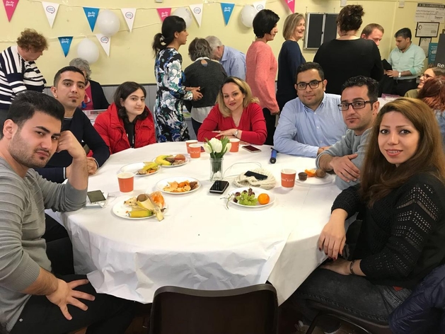 picture for projectStory: Participants enjoying a meal together at the Derby Refugee Befriending Project