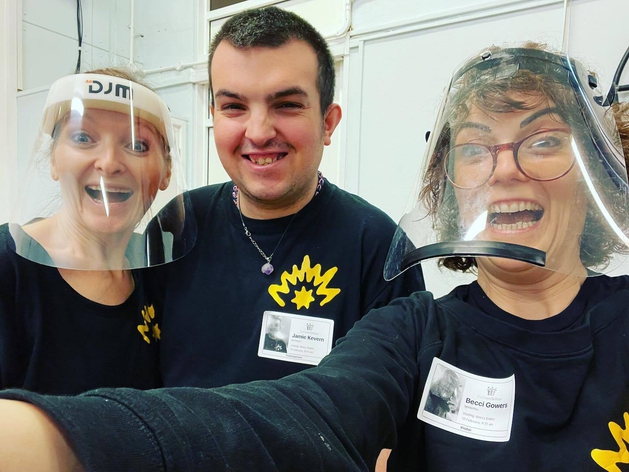 picture for projectStory: Selfie image of dance instructors wearing clear masks picture for projectStory: Selfie image of dance instructors wearing clear masks